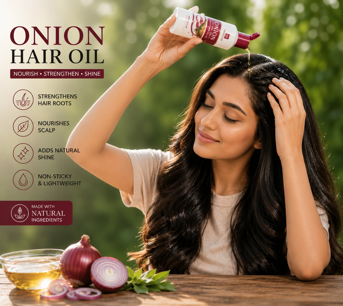 Rose Berry - Onion Hair Oil - hair oils | BK Choice UAE