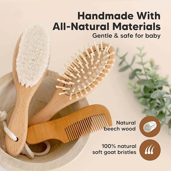 Rovco - Baby Comb & Brush Set close-up view - BK Choice UAE