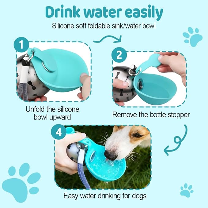 Portable Stainless Steel Dog Water Bottle – Leakproof Travel Bowl for Pets