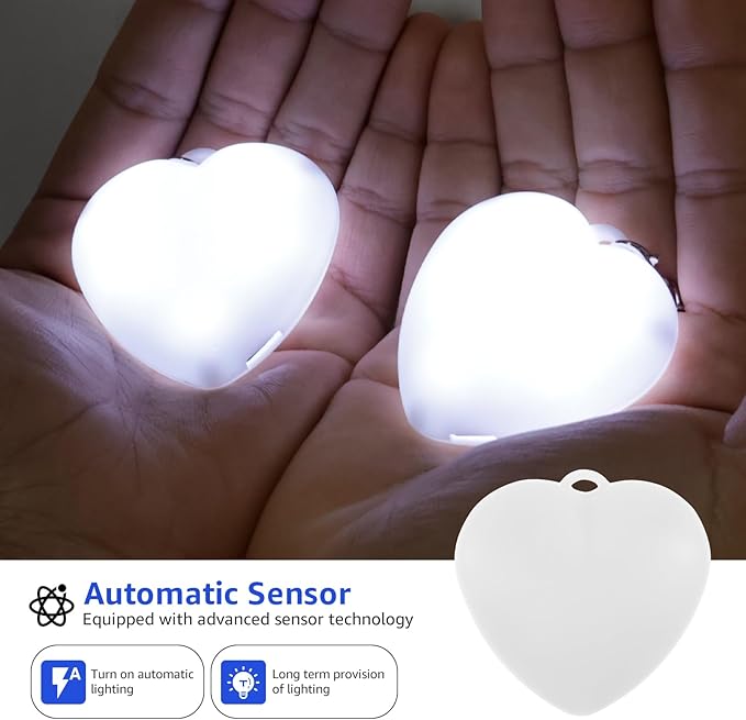 2PCS Rechargeable LED Heart Purse Light – Automatic Handbag Sensor Lamp