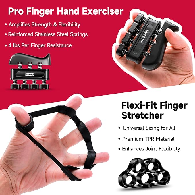 Hand Grip & Forearm Strengthener Set – 5 Pack