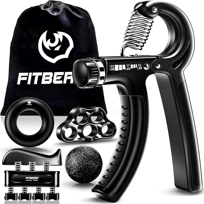 Hand Grip & Forearm Strengthener Set – 5 Pack