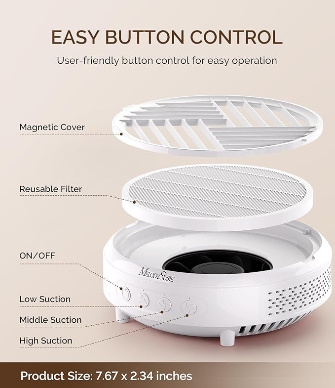 Portable Nail Dust Collector – 3 Suction Modes