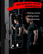 Magnetic Gym Phone Holder – 360° Adjustable Strong Grip Mount for iPhone & Android