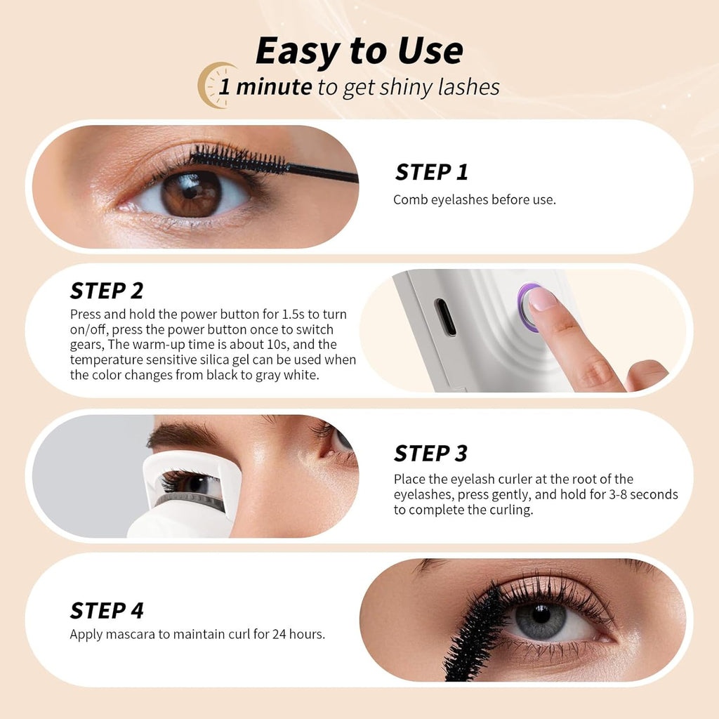 Heated Eyelash Curler – USB Rechargeable