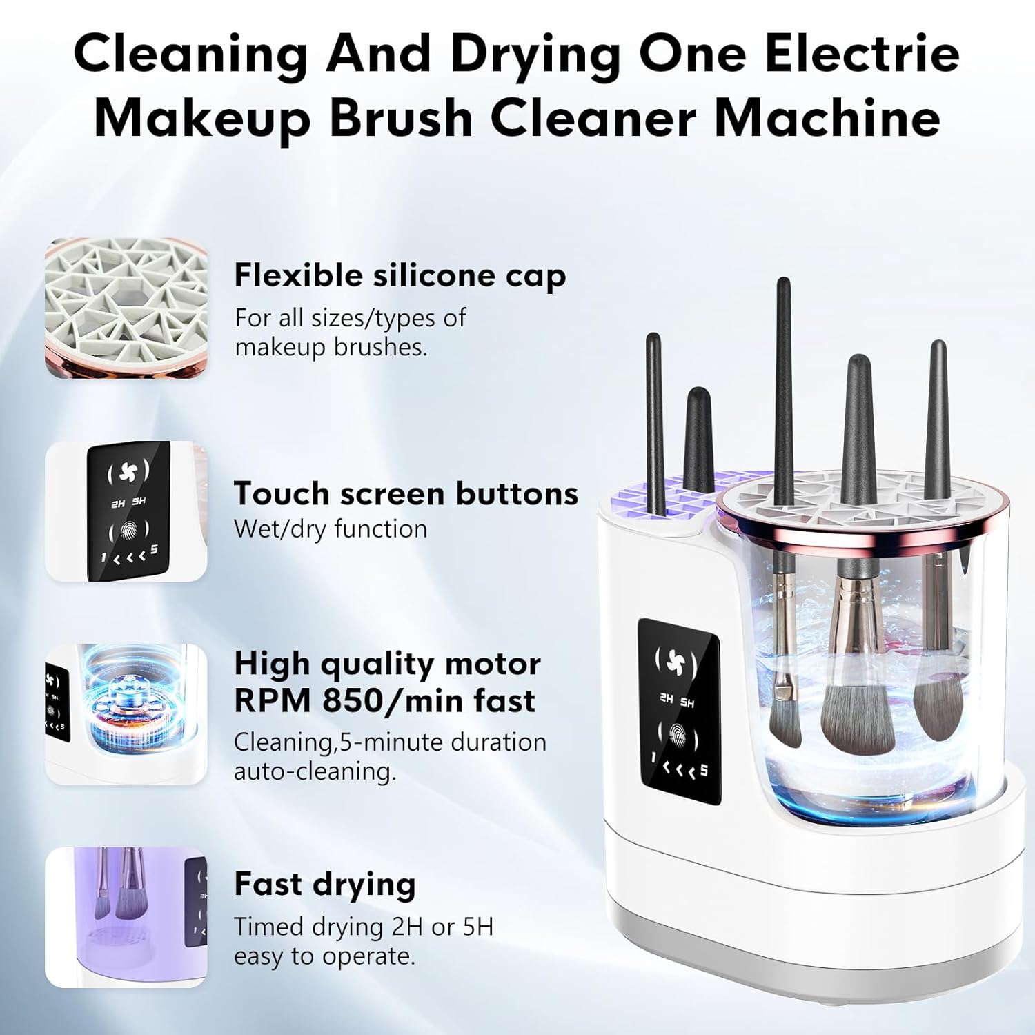 Electric Makeup Brush Cleaner – 3-in-1 USB