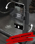 Magnetic Gym Phone Holder – 360° Adjustable Strong Grip Mount for iPhone & Android