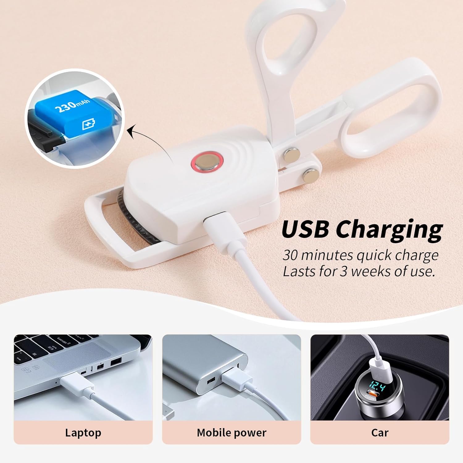 Heated Eyelash Curler – USB Rechargeable