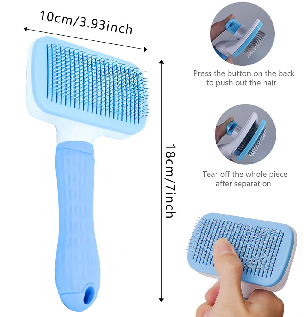 Self-Cleaning Pet Hair Brush for Cats & Dogs