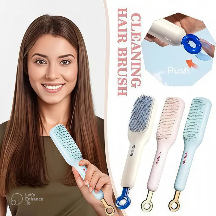 One-Click Self-Cleaning Hair Brush Detangling | BK Choice