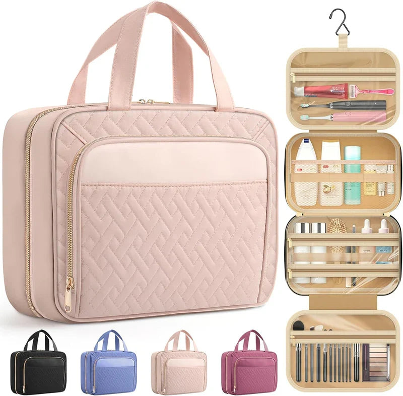 Large Travel Cosmetic Bag with Waterproof Hanging Hook - makeup bags | BK Choice UAE