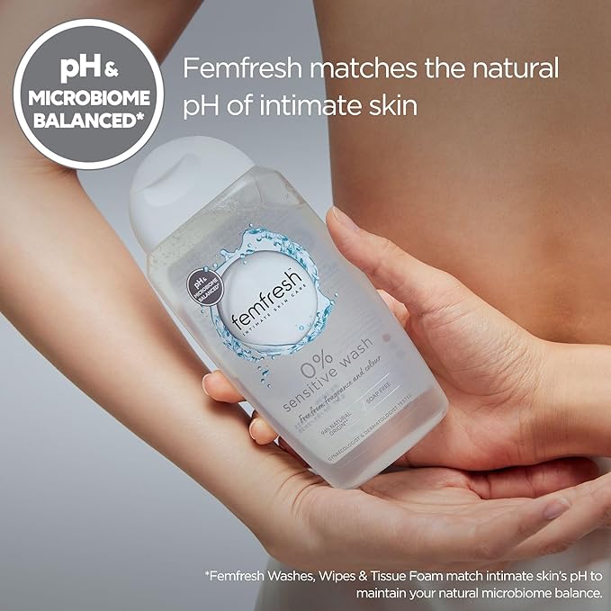 Femfresh - 0% Sensitive Intimate Wash close-up view - BK Choice UAE