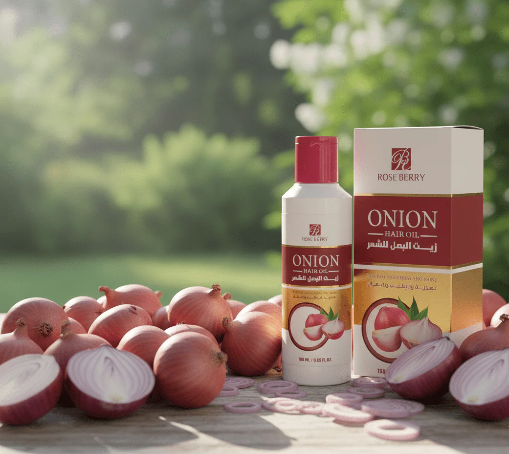 Rose Berry - Onion Hair Oil close-up view - BK Choice UAE