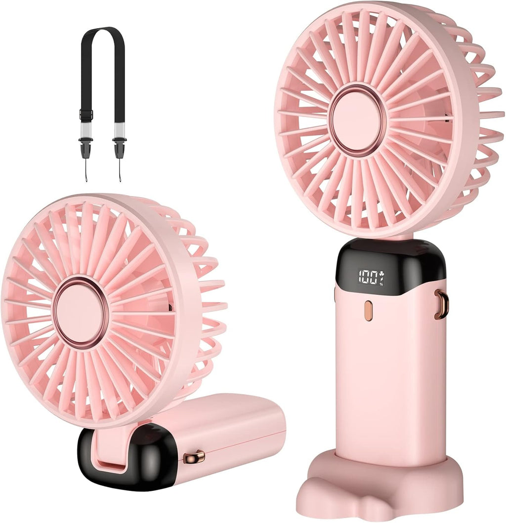 Portable Handheld Mini Fan – USB Rechargeable Cooling Fan with LED Display