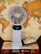 Portable Handheld Mini Fan – USB Rechargeable Cooling Fan with LED Display