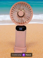 Portable Handheld Mini Fan – USB Rechargeable Cooling Fan with LED Display