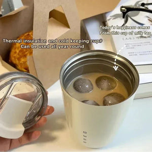 SMEG - Stainless Steel Vacuum Insulated Tumbler Mug close-up view - BK Choice UAE